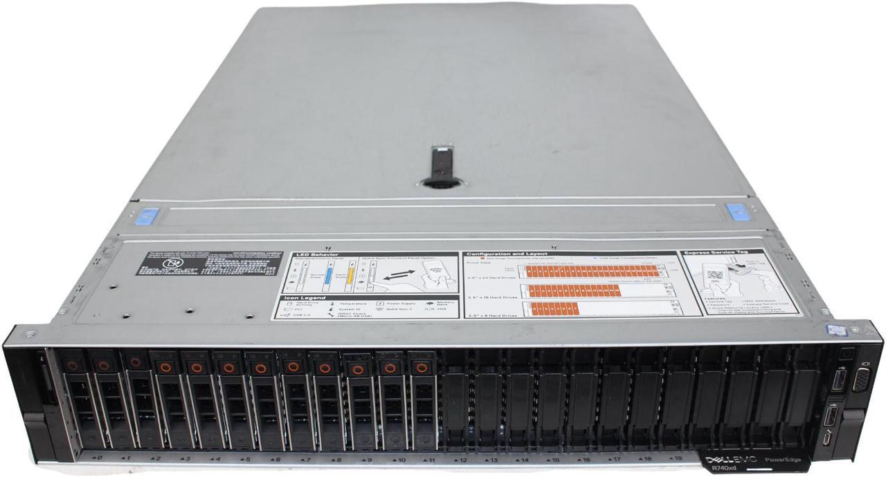 Main image of Dell Poweredge R740XD 24x2.5 12Core Server 2xBronze 3104 1.7GHZ 128GB DDR4 2133 RAM 12x1.2TB 12G SAS 10K PERC H730P Redundant Power Supplies