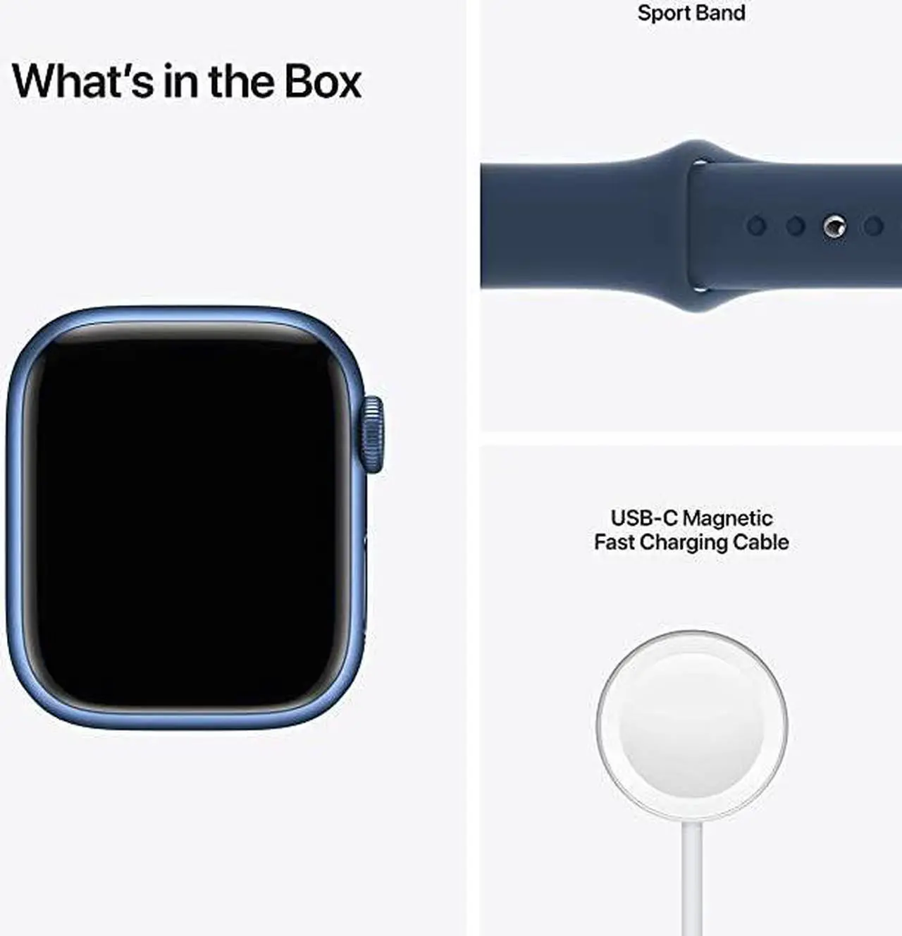 Alt view image 3 of 9 - APPLE WATCH SERIES 7 GPS LTE 41mm BLUE ALUMINUM CASE ABYSS BLUE SPORT BAND