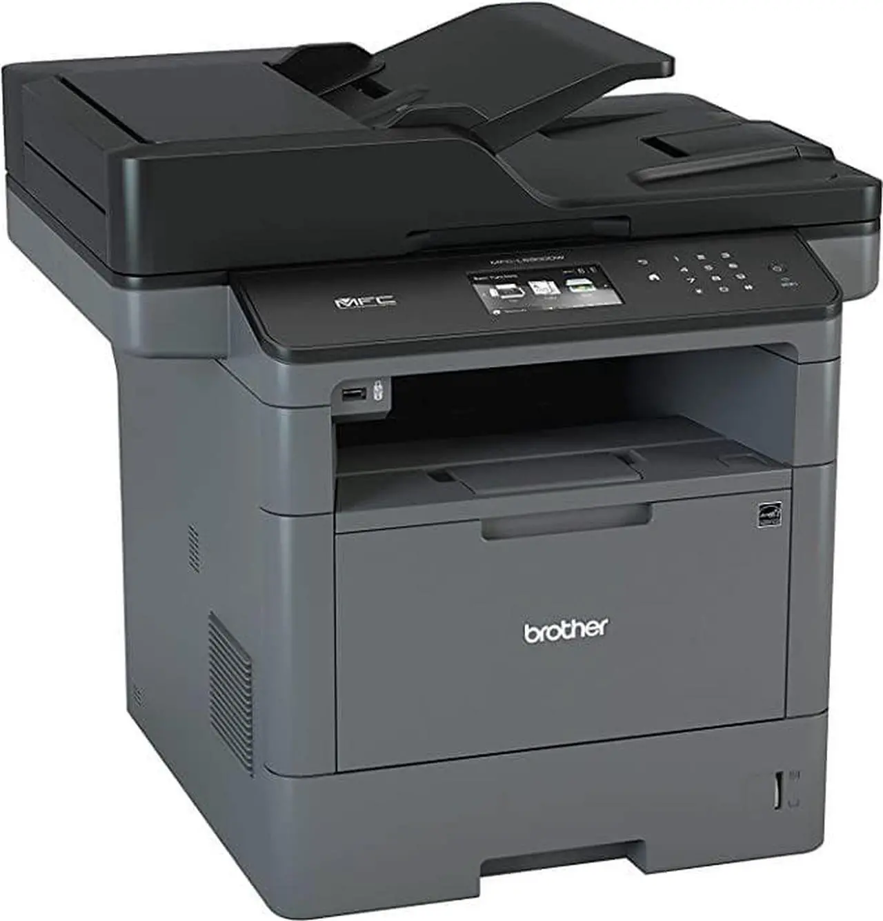 Alt view image 2 of 4 - Brother Wireless Black White All-In-One Laser Printer MFC-L5900DW - Grey/Black
