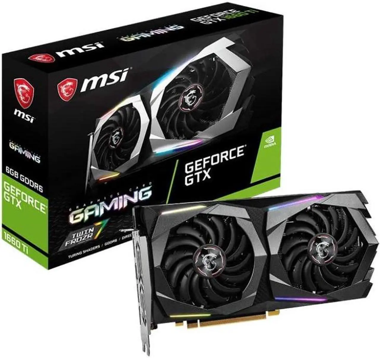 Main image of MSI GAMING GeForce GTX 1660 Ti 6GB Graphics Card GTX-1660-TI-GAMING-6G - Black