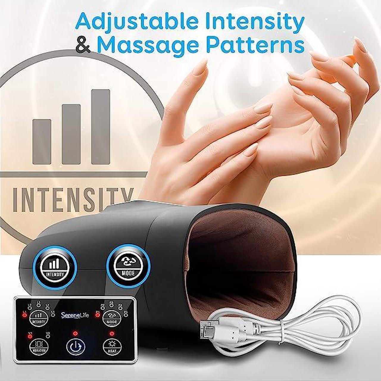 Alt view image 4 of 4 - SereneLife Electric Compression Hand Massager SLHNDMSG85 - BLACK