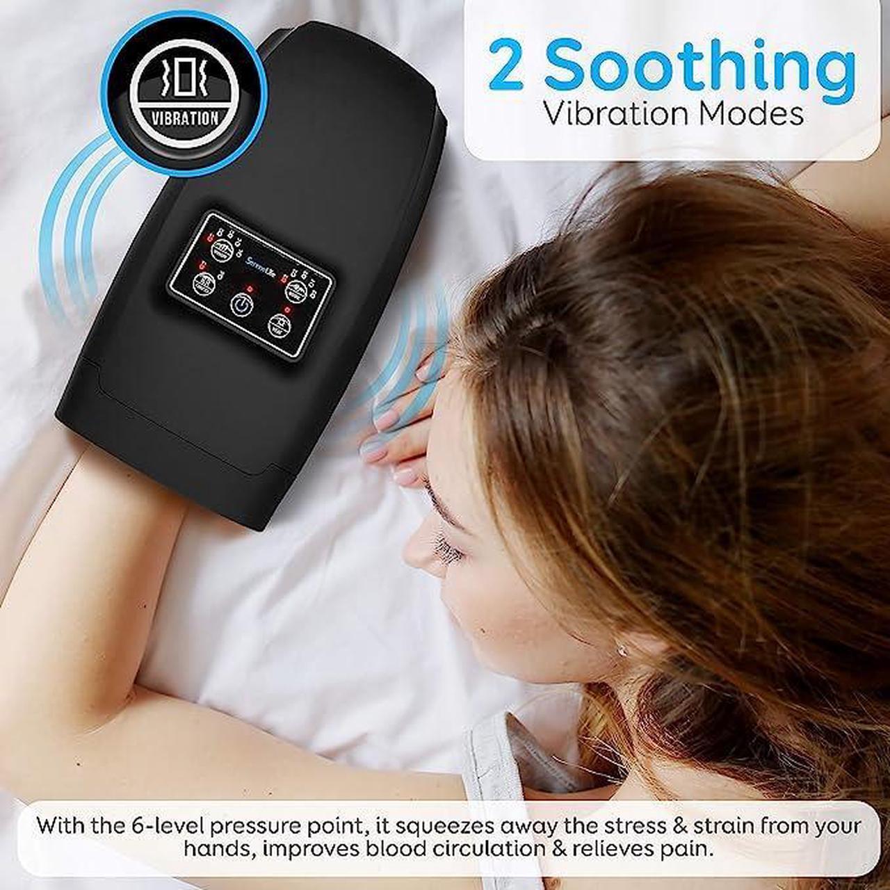 Alt view image 3 of 4 - SereneLife Electric Compression Hand Massager SLHNDMSG85 - BLACK