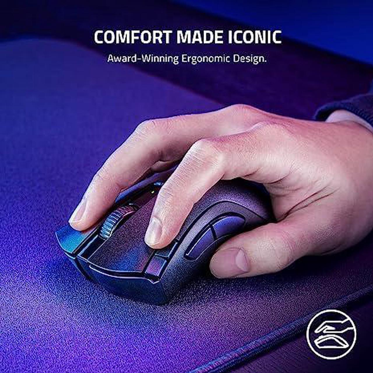 Alt view image 10 of 12 - Razer DeathAdder V2 X Hyperspeed: Award-Winning Ergonomic Design - Ultra-Fast Hyperspeed Wireless - 235hr Battery Life - 7 Programmable Buttons - Gen 2 Mechanical Switches - 5G 14K DPI Optical Sensor