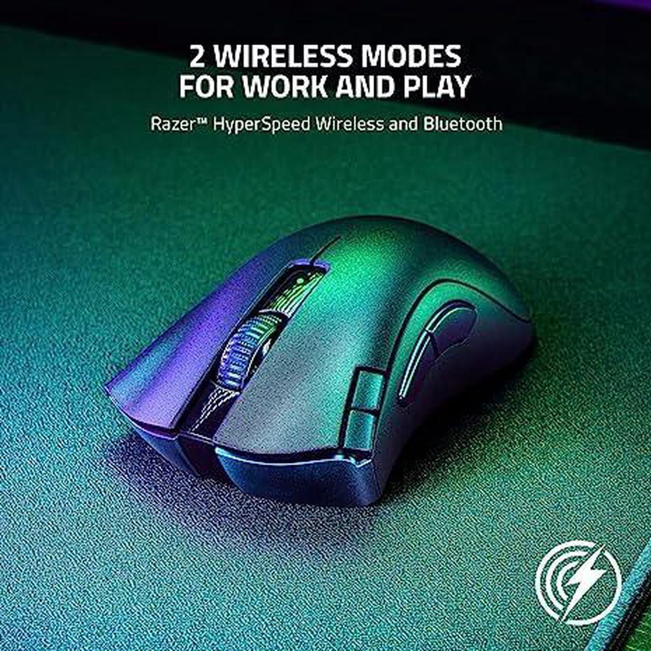 Alt view image 11 of 12 - Razer DeathAdder V2 X Hyperspeed: Award-Winning Ergonomic Design - Ultra-Fast Hyperspeed Wireless - 235hr Battery Life - 7 Programmable Buttons - Gen 2 Mechanical Switches - 5G 14K DPI Optical Sensor