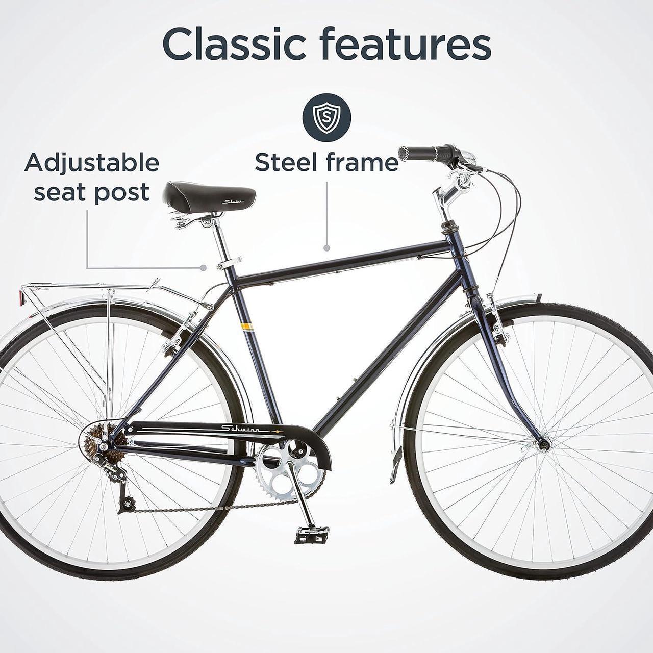 Alt view image 3 of 4 - Schwinn Wayfarer Hybrid Bike 7-Speed Drivetrain 18" 700C Wheels S4032EAZ - BLUE