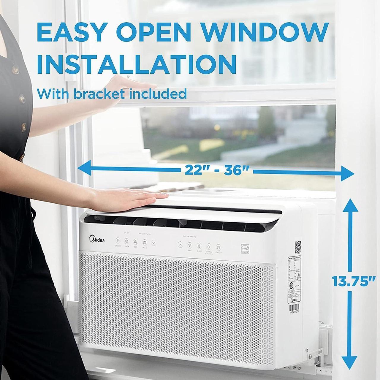 Alt view image 5 of 5 - Midea 8,000 BTU U-Shaped Smart Inverter Air Conditioner MAW08V1QWT - WHITE