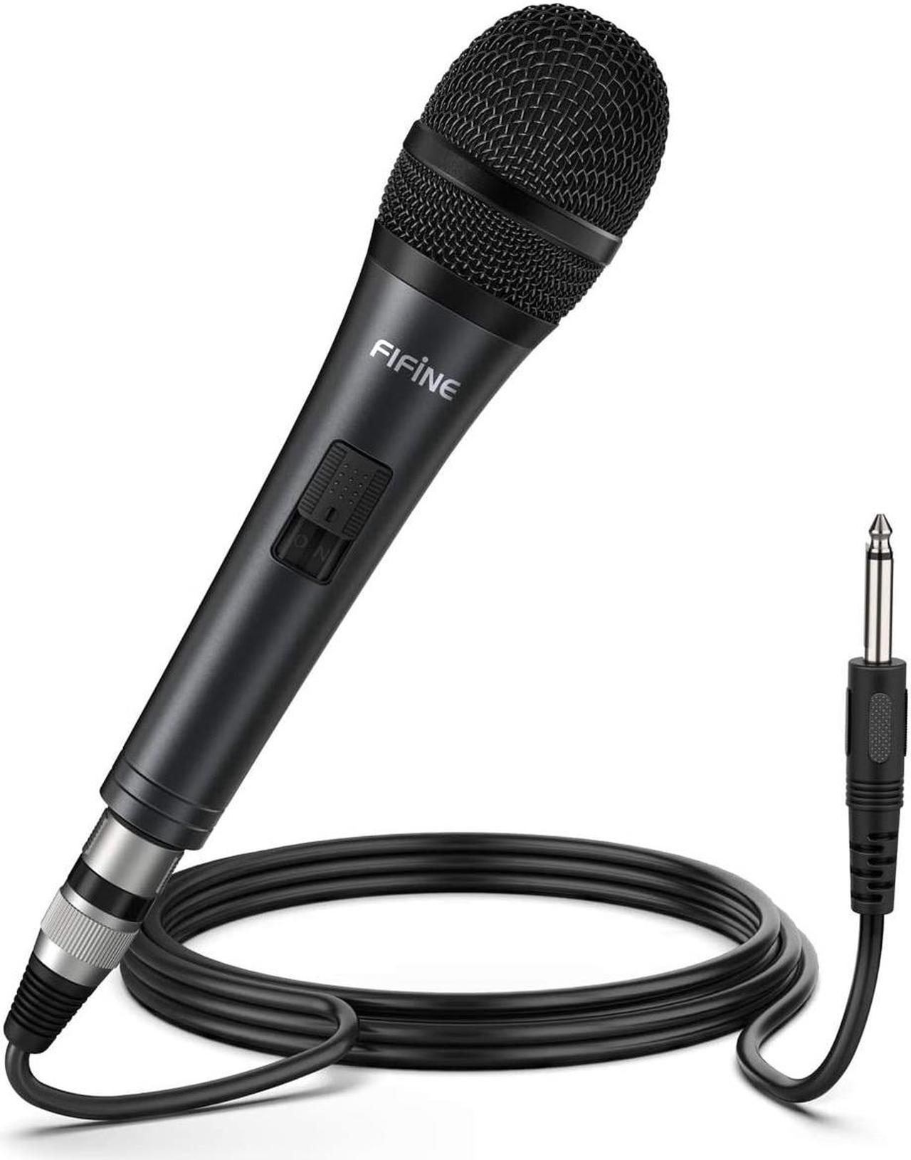 Handheld Microphone,FIFINE Wired Microphone with Cord 14.8ft,Dynamic Mic Karaoke Microphone for Singing Vocal with On and Off Switch-K6