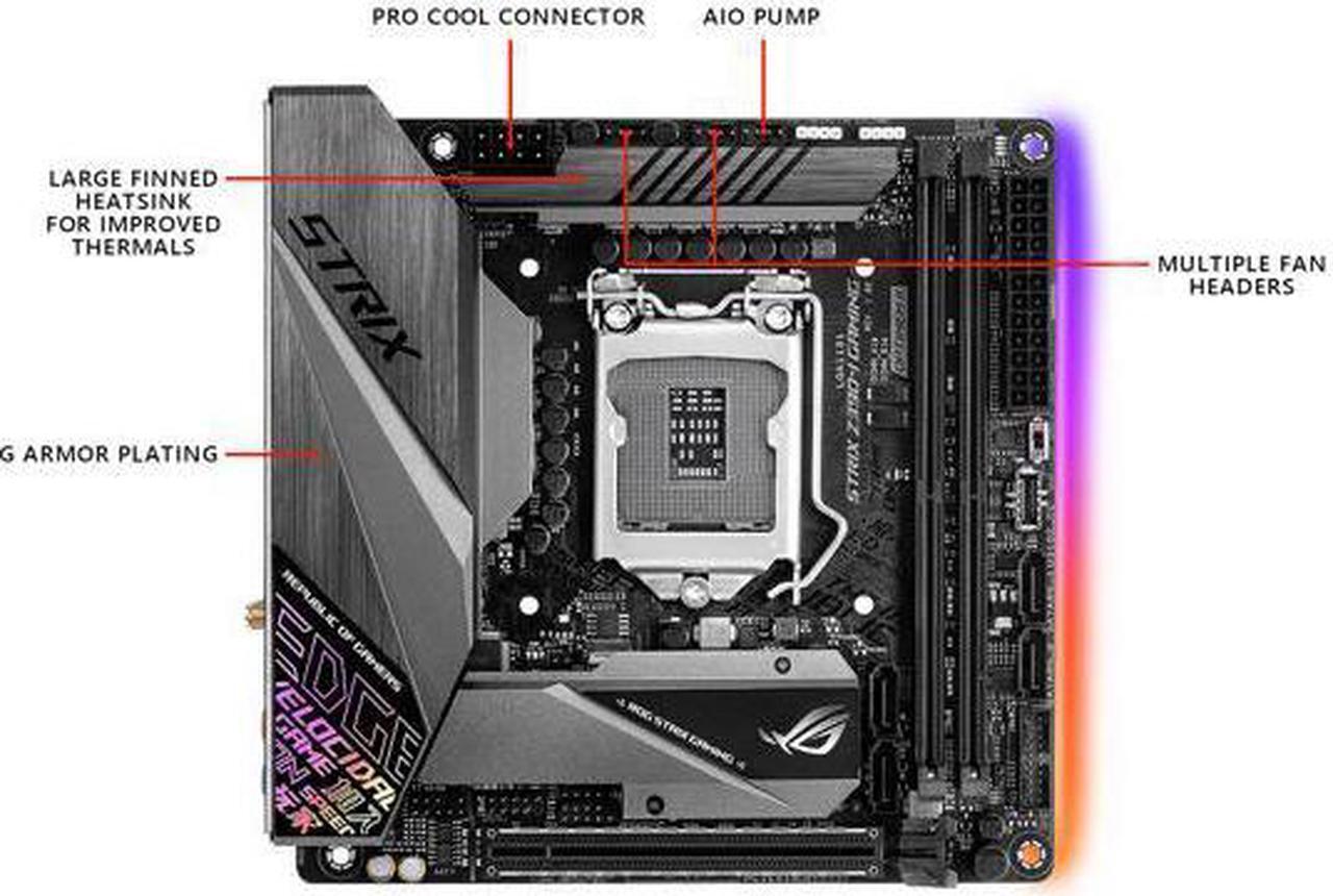 Alt view image 3 of 6 - ASUS ROG Strix Z390-I Gaming Motherboard LGA1151 (Intel 8th and 9th Gen) Mini ITX (mITX) DDR4 DP HDMI M.2 USB 3.1 Gen2 Onboard 802.11 ac Wi-Fi