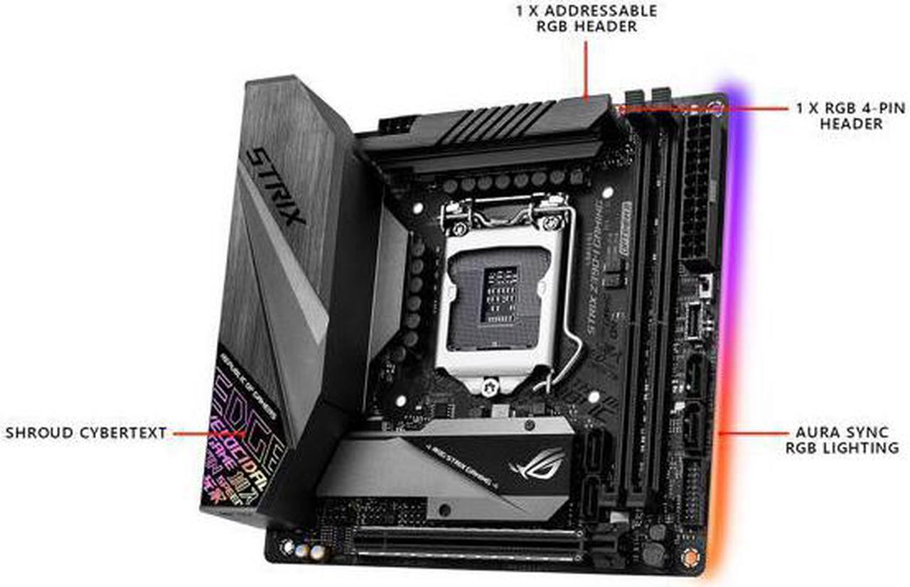 Alt view image 4 of 6 - ASUS ROG Strix Z390-I Gaming Motherboard LGA1151 (Intel 8th and 9th Gen) Mini ITX (mITX) DDR4 DP HDMI M.2 USB 3.1 Gen2 Onboard 802.11 ac Wi-Fi