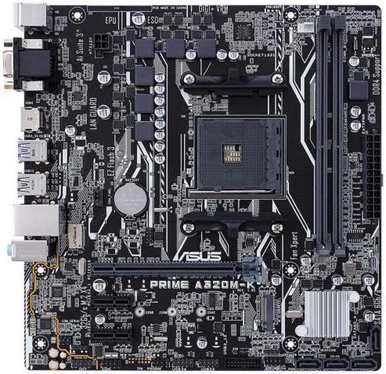 Main image of ASUS Prime A320M-K AMD Ryzen AM4 DDR4 HDMI VGA M.2 Micro-ATX A320 Motherboard