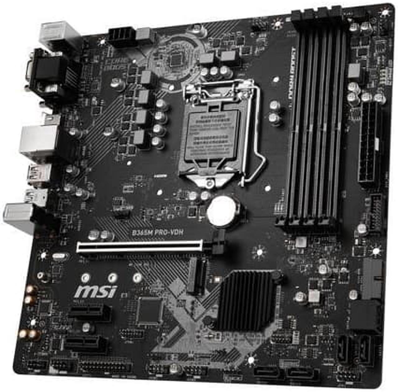 Alt view image 3 of 7 - MSI PRO B365M PRO-VDH LGA 1151 (300 Series) Intel B365 SATA 6Gb/s Micro ATX Intel Motherboard