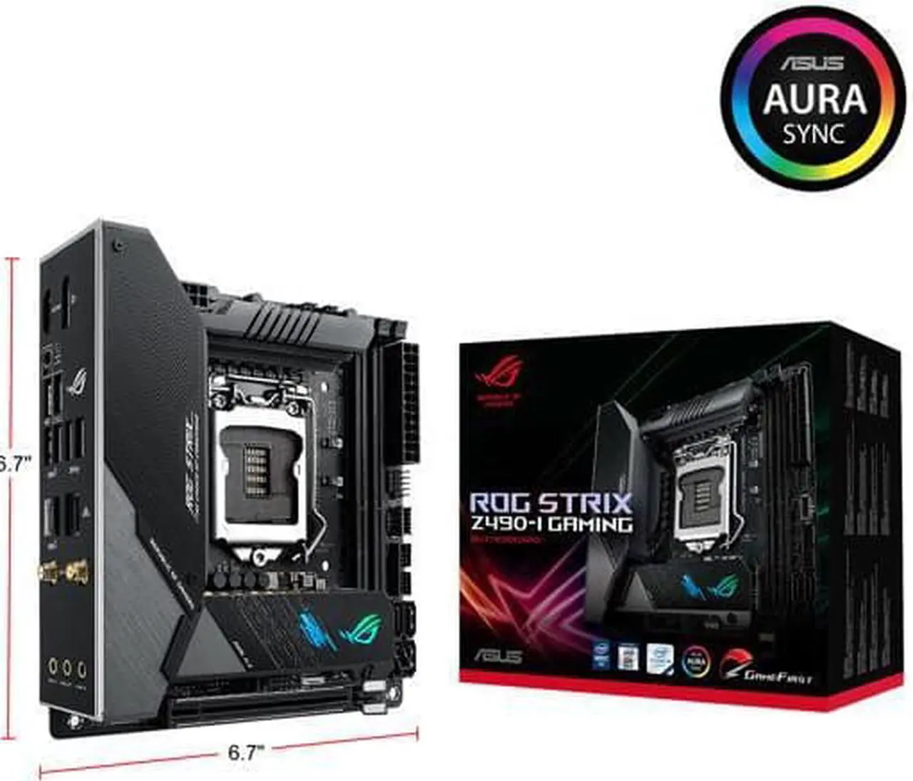 Alt view image 6 of 6 - ASUS ROG STRIX Z490-I GAMING (WiFi 6) LGA 1200 (Intel 10th Gen) Intel Z490 SATA 6Gb/s Mini ITX Intel Motherboard (8+2 Power Stages, DDR4 4800, Intel 2.5Gb Ethernet, USB 3.2 Front Panel Type-C, HDMI 2.