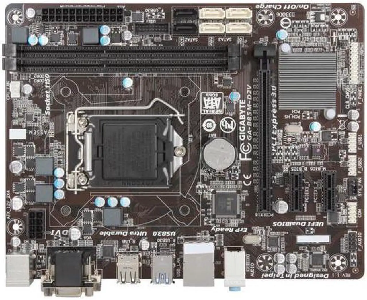 Alt view image 3 of 5 - GIGABYTE GA-B85M-D2V LGA 1150 Intel B85 SATA 6Gb/s USB 3.0 Micro ATX Intel Motherboard