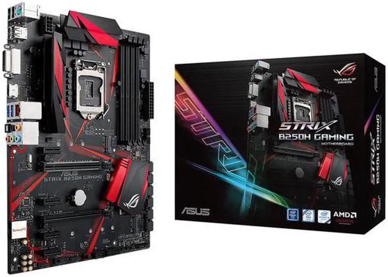Alt view image 7 of 12 - ASUS ROG STRIX B250H GAMING LGA1151 DDR4 HDMI DVI M.2 B250 ATX Motherboard with USB 3.1