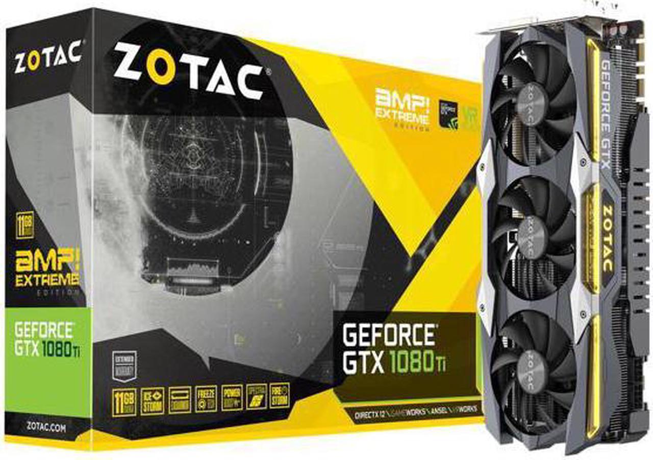 Alt view image 6 of 7 - ZOTAC GeForce GTX 1080 Ti AMP Extreme 11GB GDDR5X 352-bit Gaming Graphics Card VR Ready 16+2 Power Phase Freeze Fan Stop IceStorm Cooling Spectra Lighting ZT-P10810C-10P
