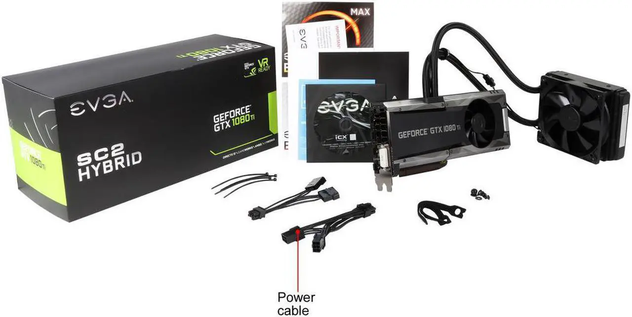 Alt view image 7 of 7 - EVGA GeForce GTX 1080 Ti SC2 HYBRID GAMING, 11G-P4-6598-KR, 11GB GDDR5X, HYBRID & LED, iCX Technology - 9 Thermal Sensors Video Graphics Card