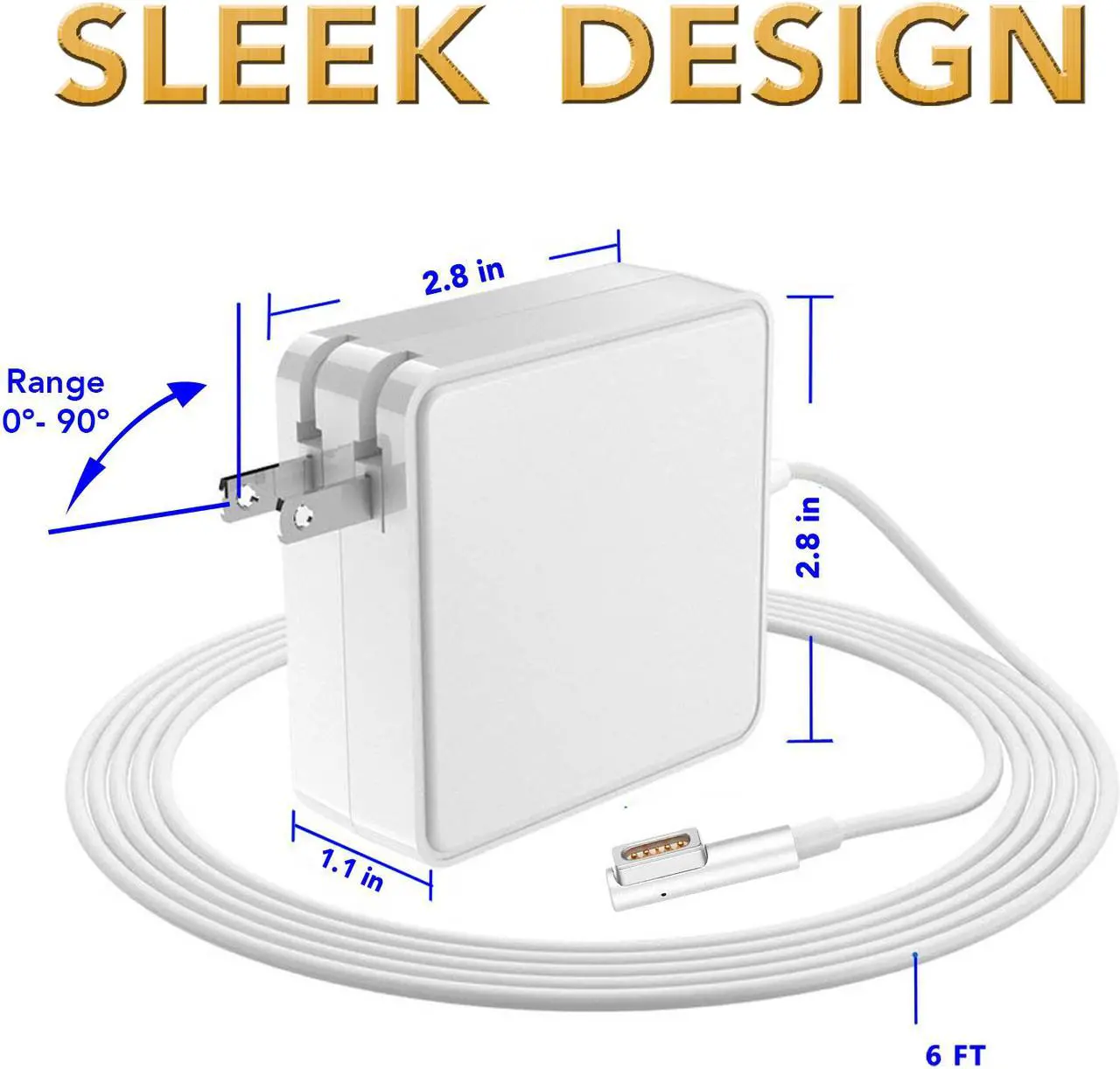 Alt view image 6 of 7 - New 60W AC Power Adapter Charger for 2007 2008 2009 2010 2011 Apple Macbook Pro 13" A1344 A1278 (ZA-APPLE-60W)