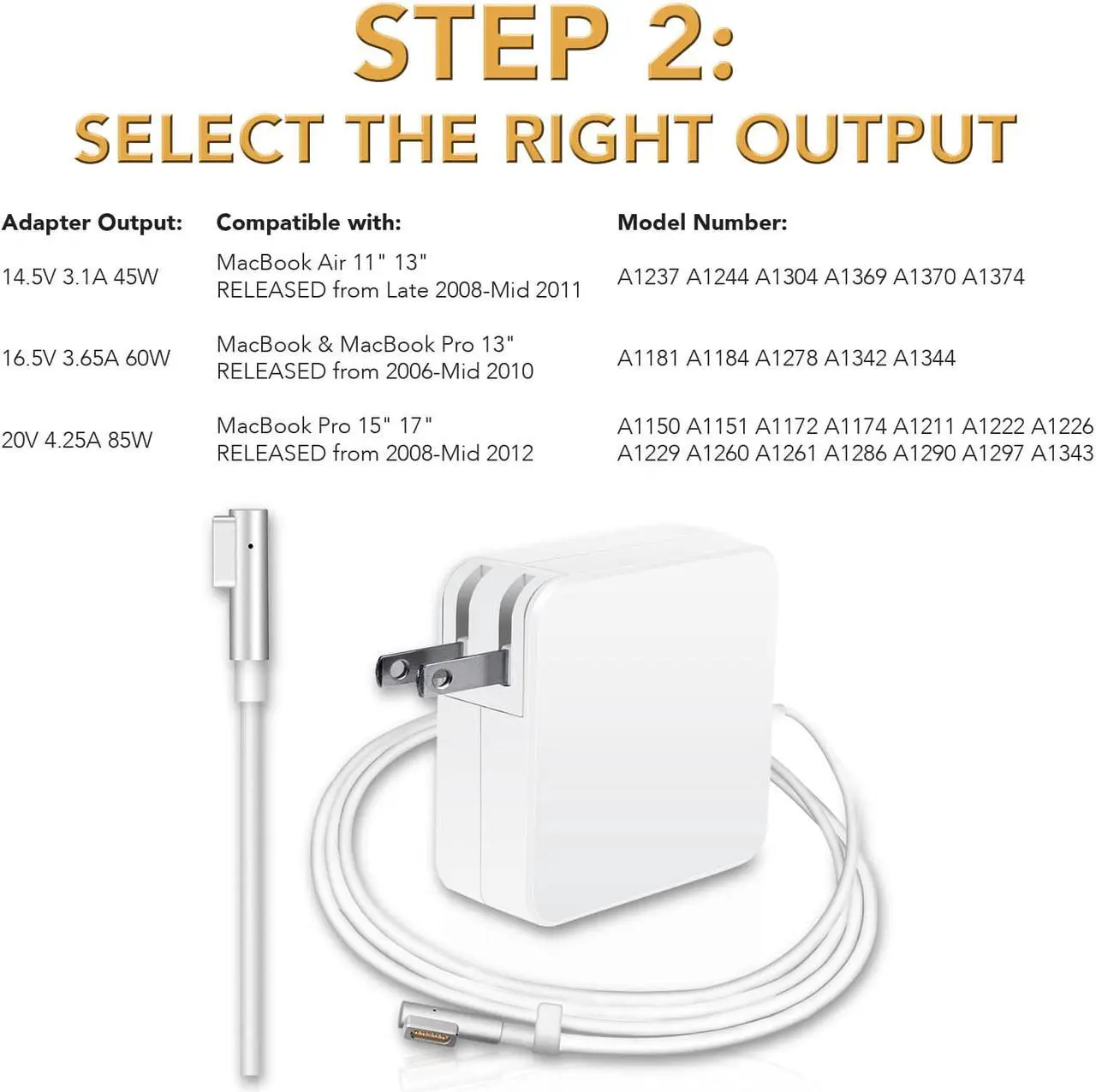 Alt view image 3 of 7 - NEW Power Charger 60W AC Adapter for 2007 2008 2009 2010 2011 Apple Macbook 13" A1181 2006-2009 (ZA-APPLE-60W)