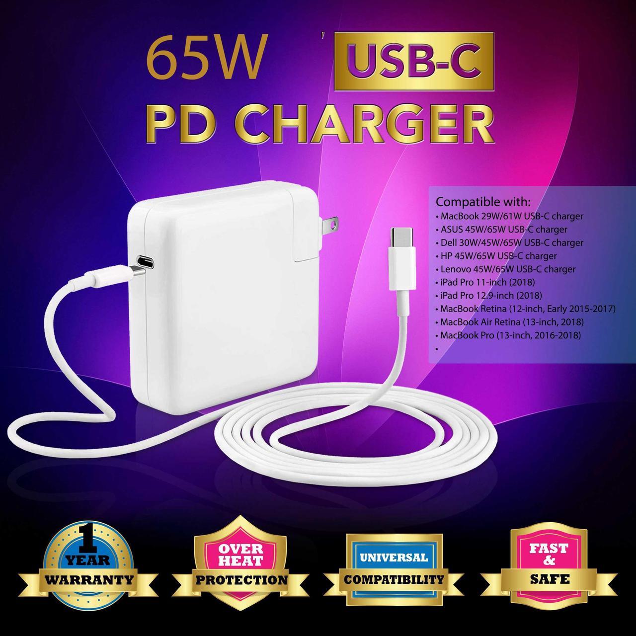 Alt view image 2 of 13 - USB Type-C Power Adapter Charger For Apple iPad Pro 11'' 12.9" MacBook Air Retina 2018