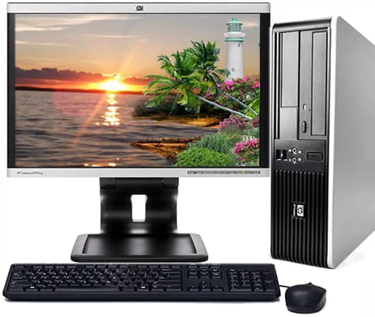 Main image of HP Windows 10 Pro Desktop Combo Deal Computer PC with a Intel Core 2 Duo 2.13Ghz Processor 4GB RAM 160GB HD and a 17" LCD Monitor
