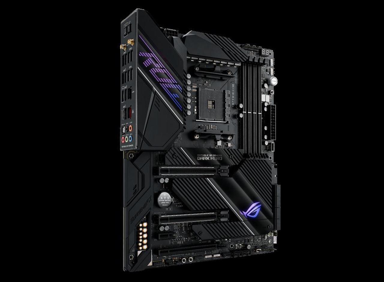 Alt view image 2 of 5 - ASUS ROG CROSSHAIR VIII DARK HERO AMD Socket X570 AM4 ATX Desktop Motherboard A