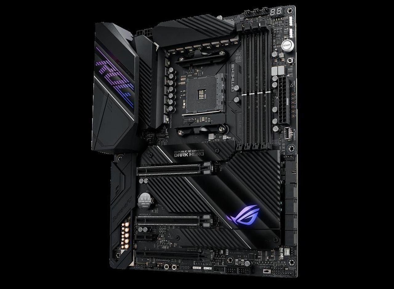 Alt view image 3 of 5 - ASUS ROG CROSSHAIR VIII DARK HERO AMD Socket X570 AM4 ATX Desktop Motherboard A