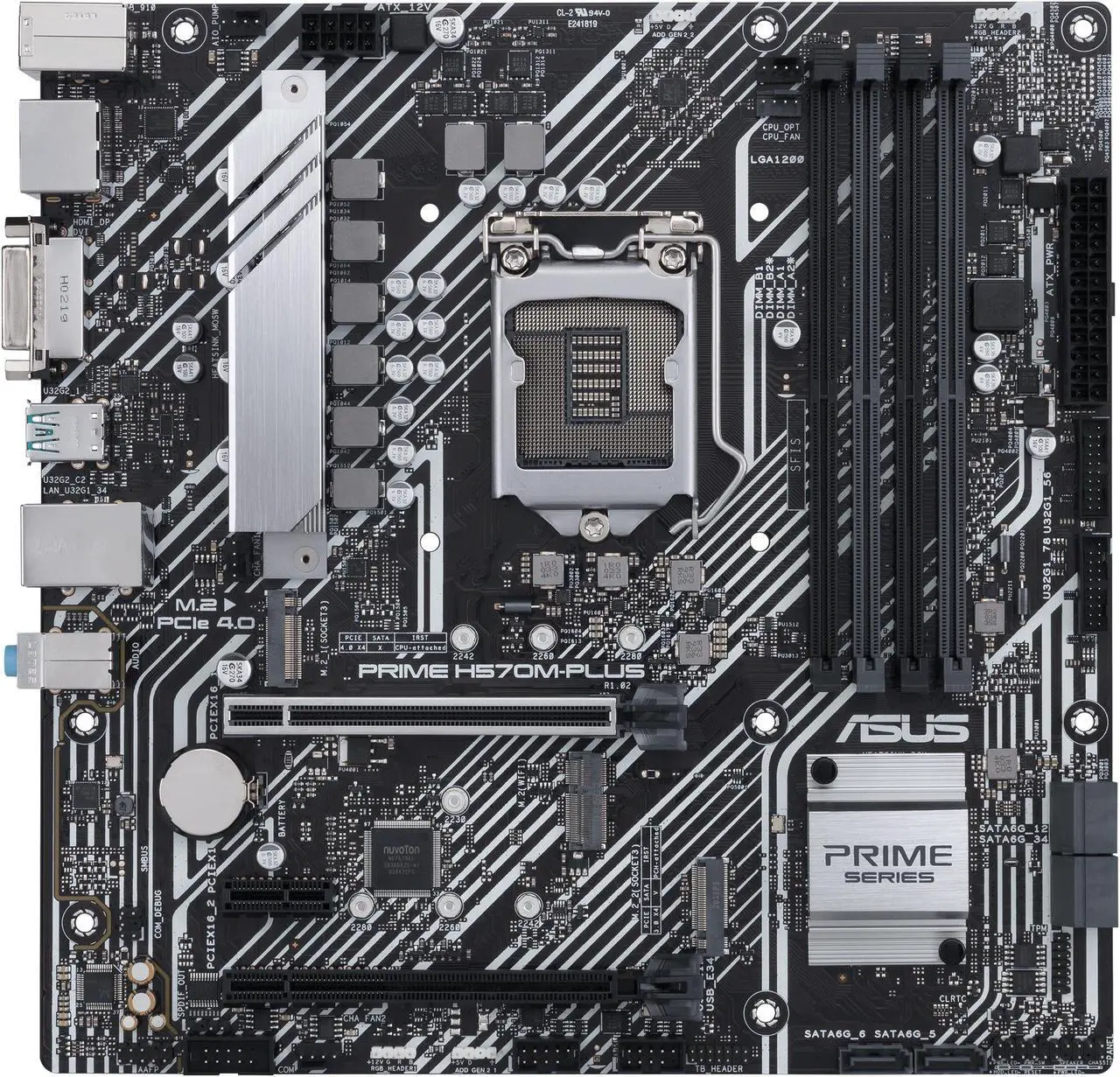 Main image of ASUS PRIME H570M-PLUS/CSM Intel H570 1200 LGA MicroATX M.2 Desktop Motherboard B
