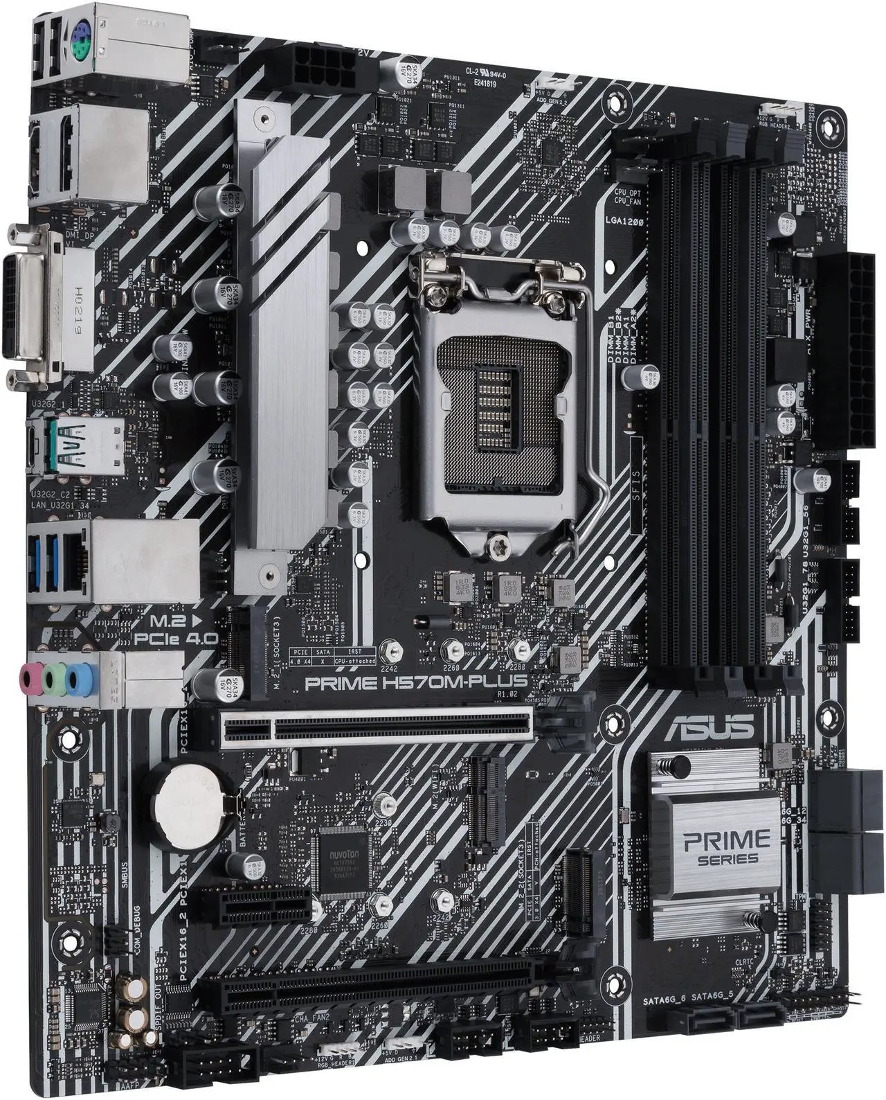 Alt view image 2 of 5 - ASUS PRIME H570M-PLUS/CSM Intel H570 1200 LGA MicroATX M.2 Desktop Motherboard B