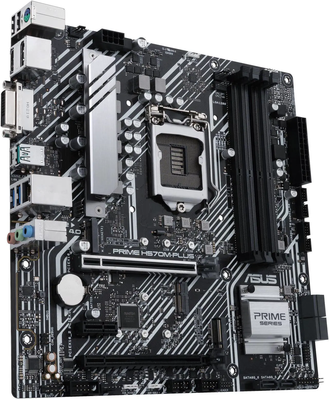 Alt view image 3 of 5 - ASUS PRIME H570M-PLUS/CSM Intel H570 1200 LGA MicroATX M.2 Desktop Motherboard B