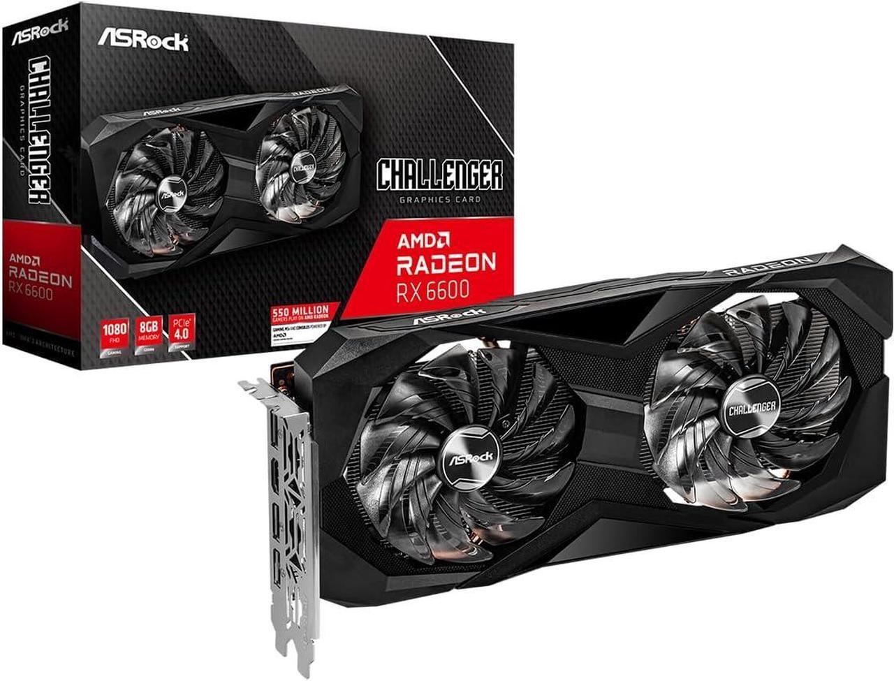 Alt view image 2 of 5 - ASRock Radeon RX 6600 Challenger D 8GB GDDR6 PCI Express 4.0 Video Card RX6600 CLD 8G