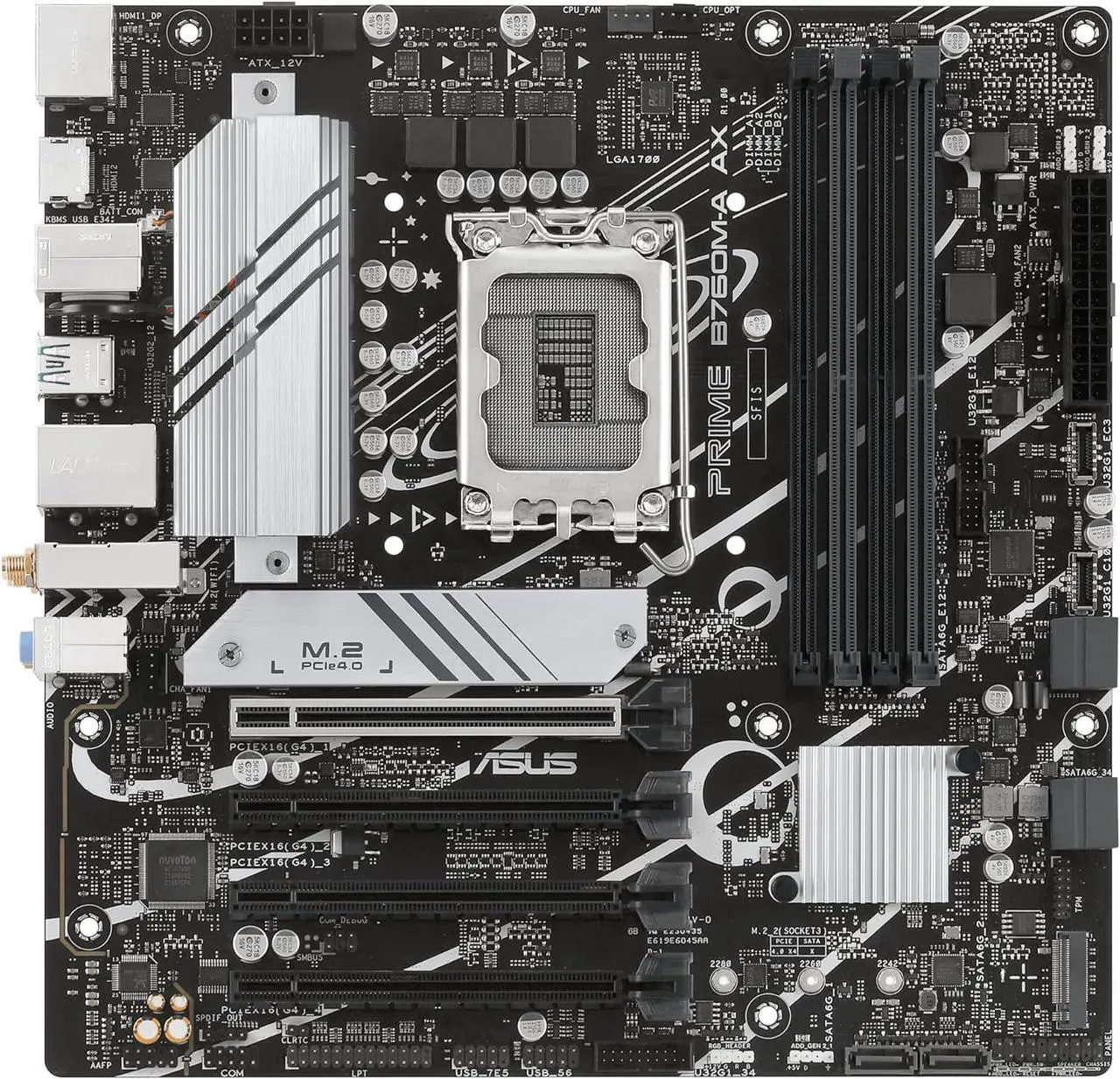 Main image of ASUS PRIME B760M-A AX Intel B760 LGA 1700 MicroATX Desktop Motherboard