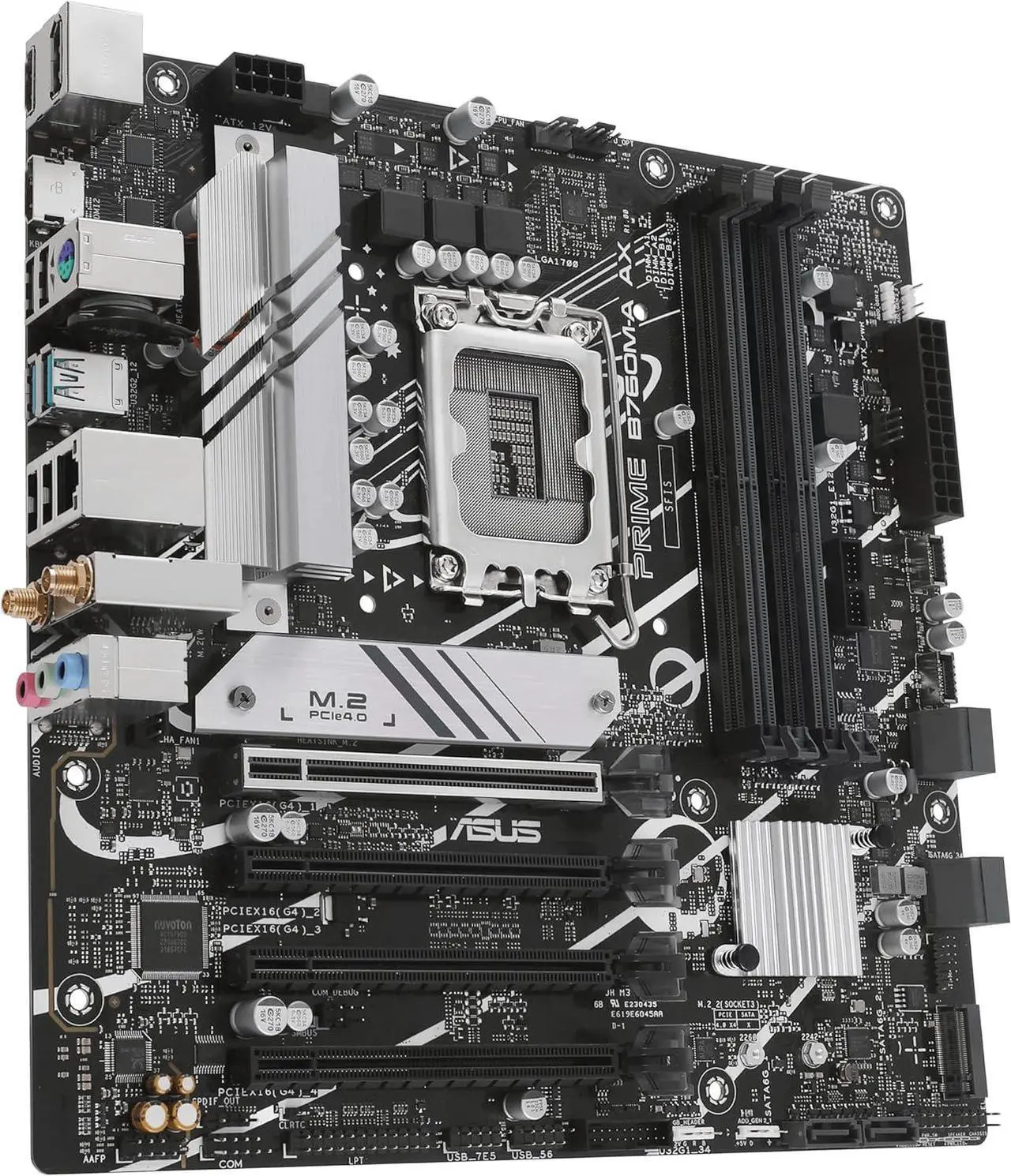 Alt view image 3 of 4 - ASUS PRIME B760M-A AX Intel B760 LGA 1700 MicroATX Desktop Motherboard