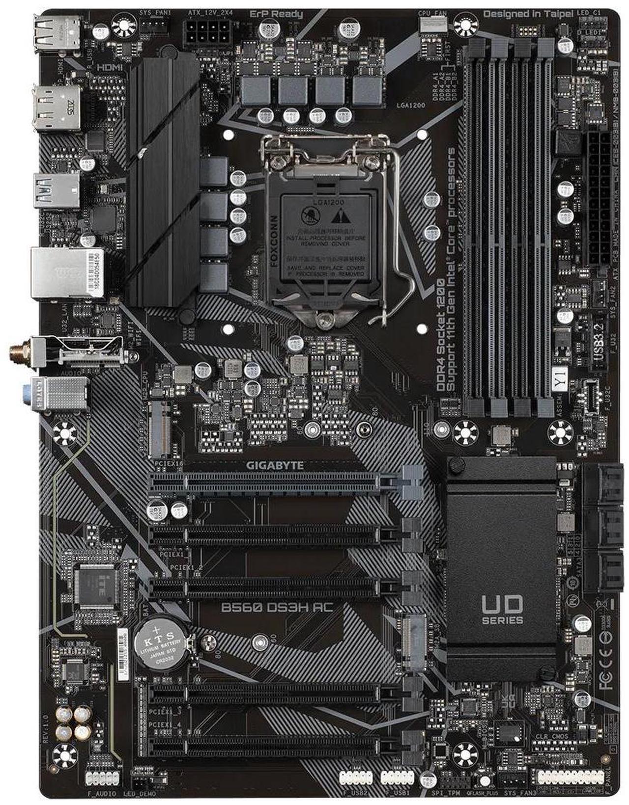 Main image of Gigabyte B560 DS3H AC Intel B560 LGA 1200 ATX Desktop Motherboard A