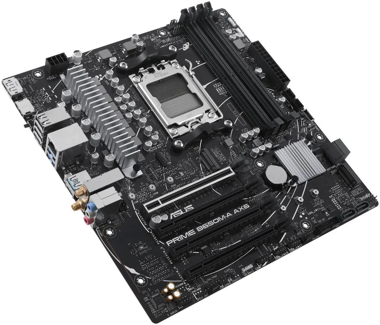 Alt view image 3 of 4 - ASUS PRIME B650M-A AX6 AMD AM5 MicroATX Desktop Motherboard