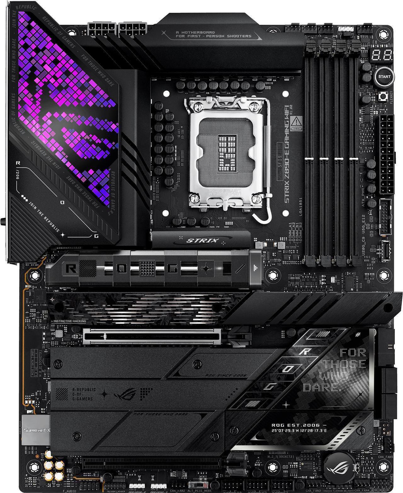 Alt view image 5 of 8 - ASUS ROG STRIX Z890-E GAMING WIFI Intel® Z890 LGA 1851 ATX motherboard, Advanced AI PC-ready, 18+2+1+2 stages, DDR5, WiFi 7, 7x M.2, Thunderbolt 4, USB Type-C®, AI Overclocking, Cooling & Networking