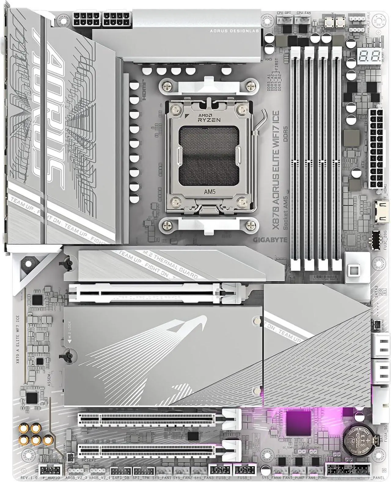 Main image of Gigabyte X870 A ELITE WIFI7 ICE AMD AM5 ATX Desktop Motherboard