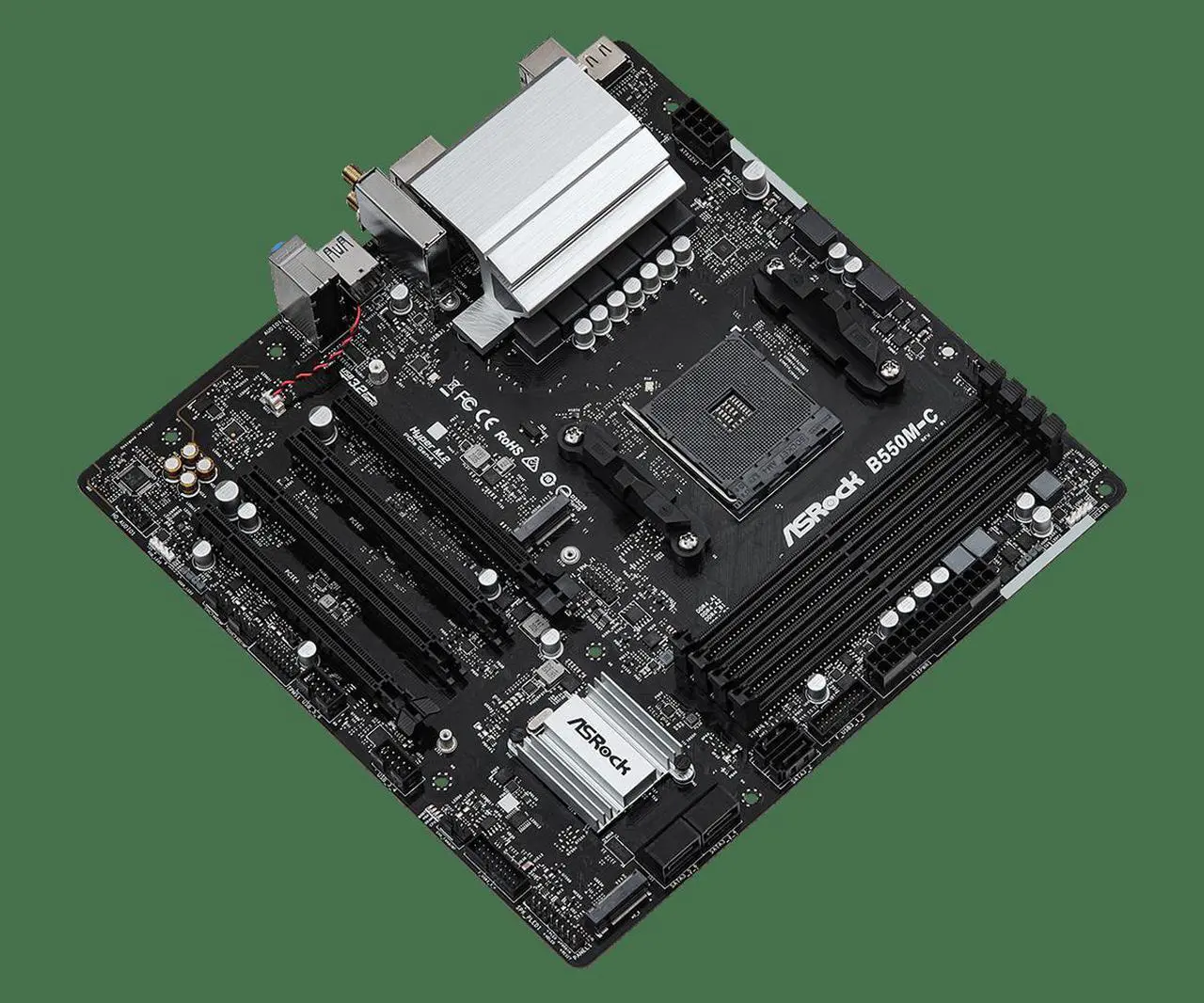 Alt view image 2 of 4 - ASRock B550M-C Socket AM4 AMD B550 MicroATX M.2 Desktop Motherboard B