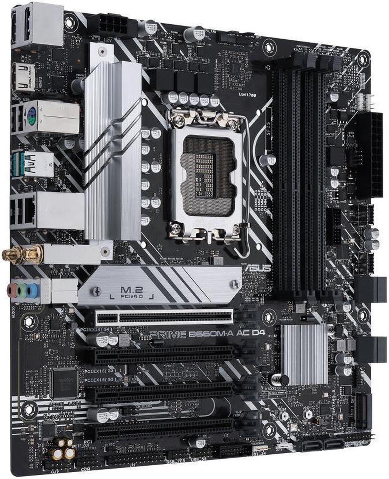 Alt view image 3 of 3 - ASUS PRIME B660M-A AC D4-GSI Intel LGA 1700 B660 MicroATX Desktop Motherboard