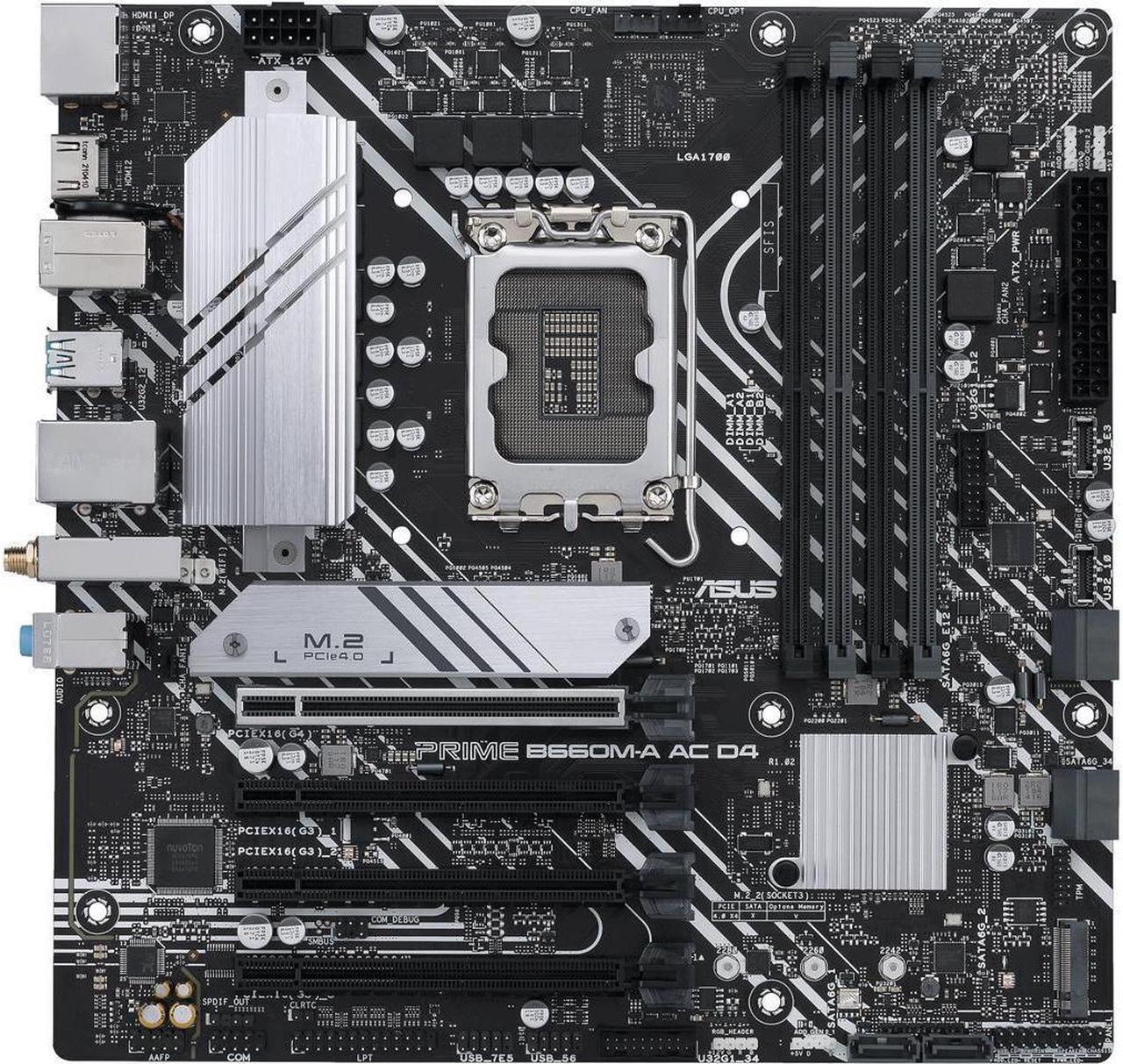 Main image of ASUS PRIME B660M-A AC D4-GSI Intel LGA 1700 B660 MicroATX Desktop Motherboard