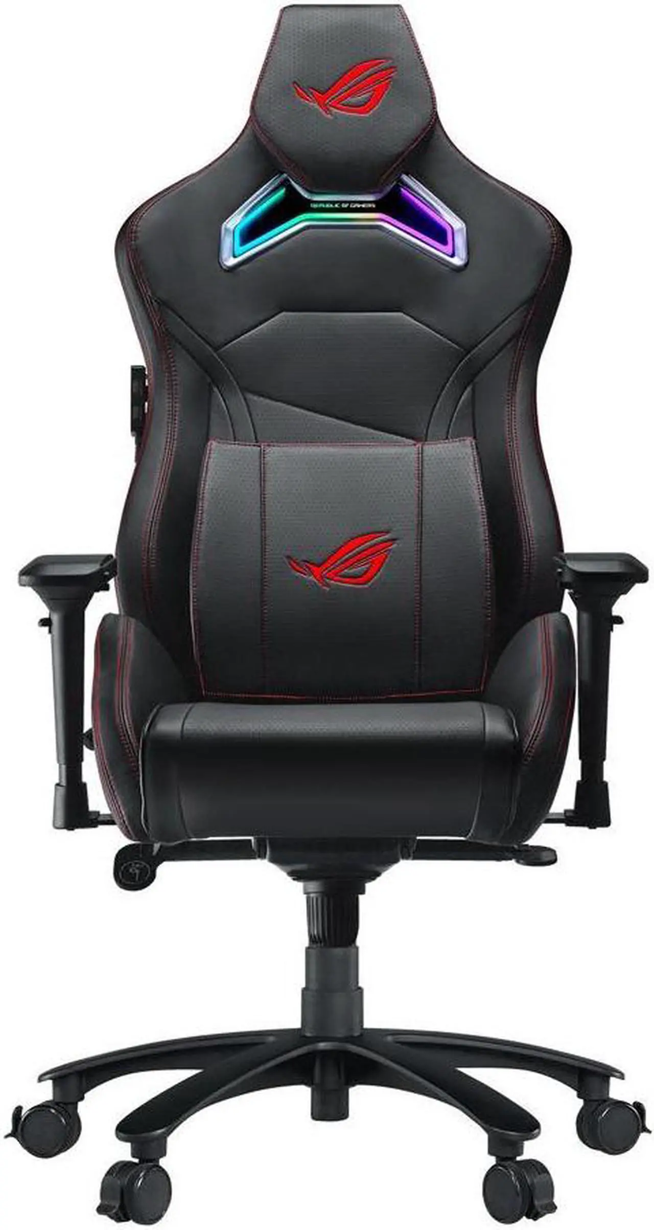 Alt view image 3 of 5 - ASUS ROG Chariot RGB Gaming Chair (Memory Foam Lumbar Support, 4D Adjustable Armrest, Reclining Backrest, Breathable Leatherette Material, Durable PU Casters, Integrated Aura RGB Lighting)