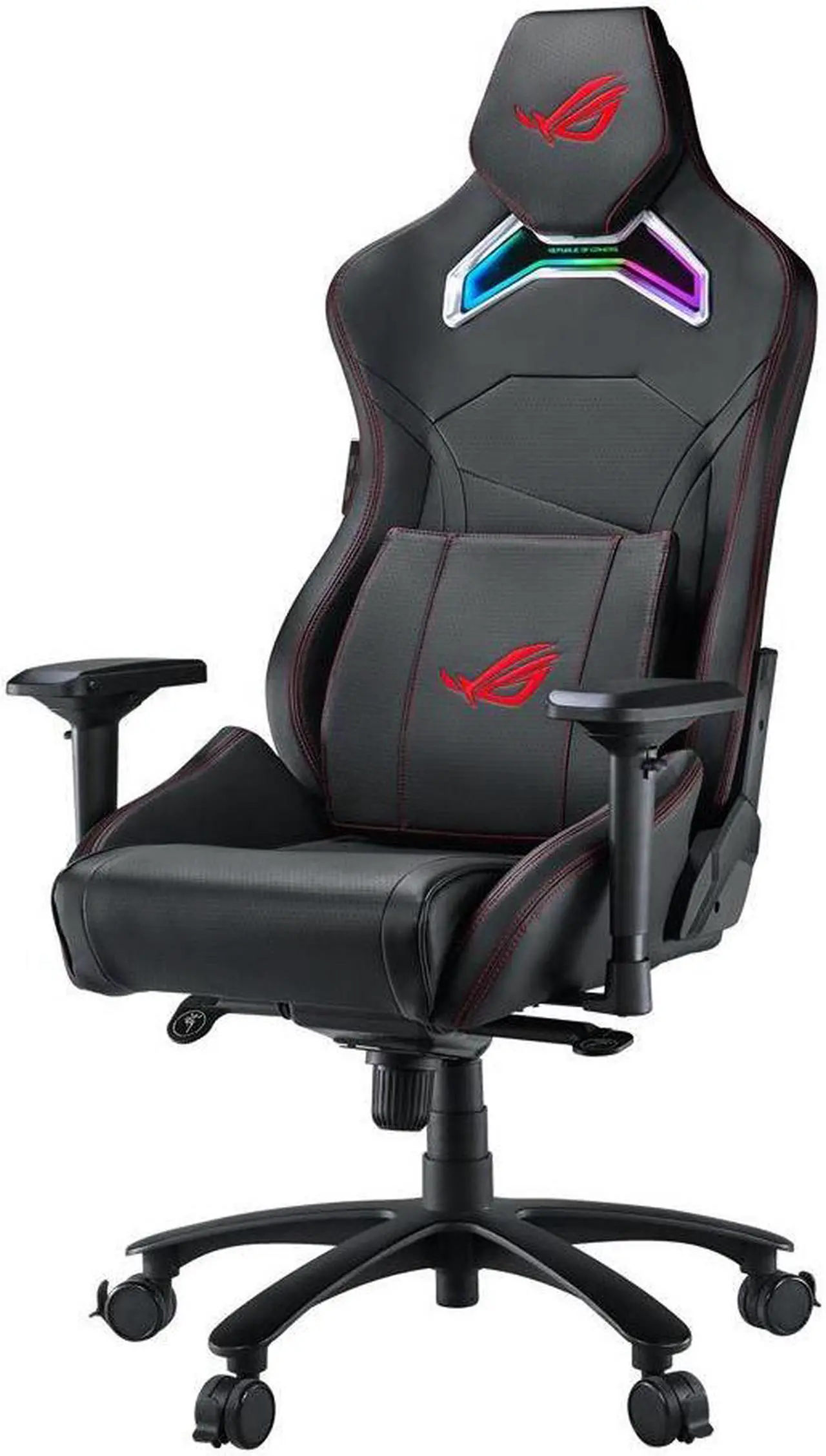 Alt view image 2 of 5 - ASUS ROG Chariot RGB Gaming Chair (Memory Foam Lumbar Support, 4D Adjustable Armrest, Reclining Backrest, Breathable Leatherette Material, Durable PU Casters, Integrated Aura RGB Lighting)