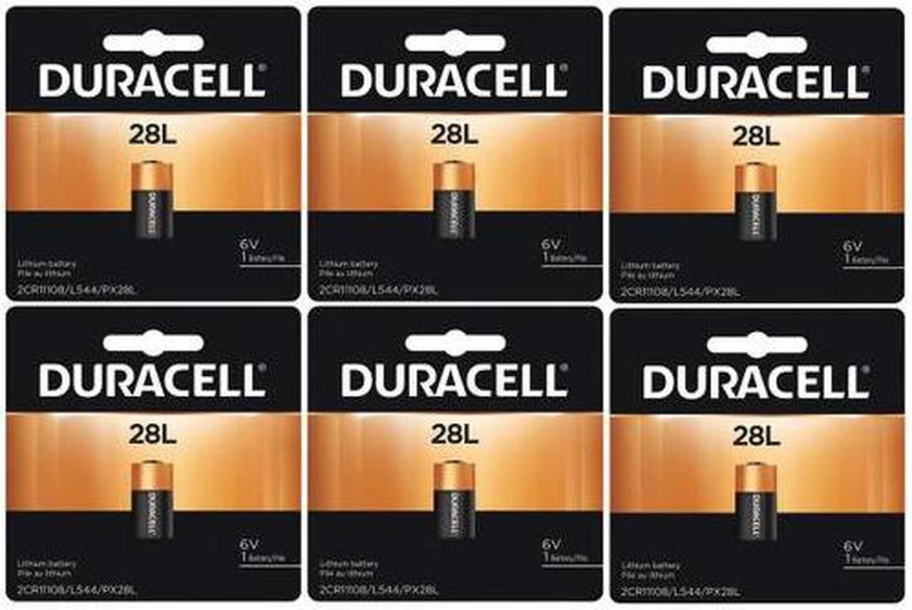 6-Pack Duracell 28L / PX28L, 2CR1/3N, L544 6 Volt Lithium Battery