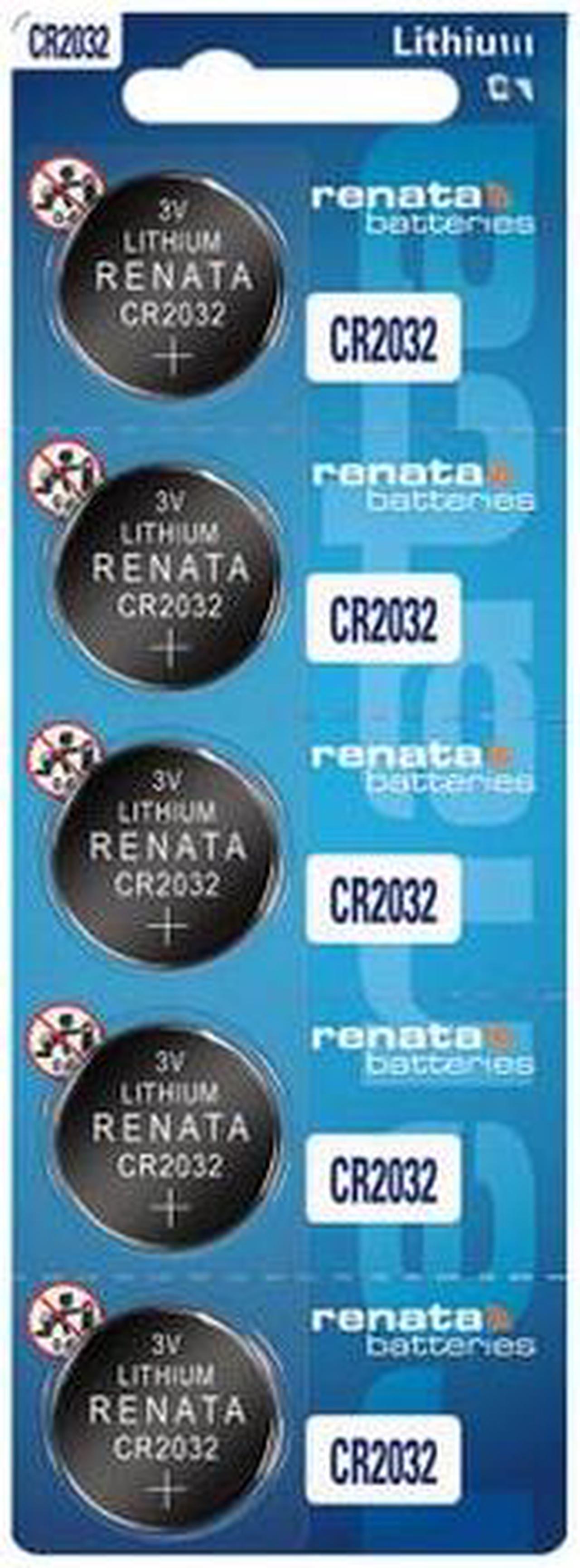 5-Pack CR2032 Renata Lithium 3 Volt Lithium Coin Cell Batteries