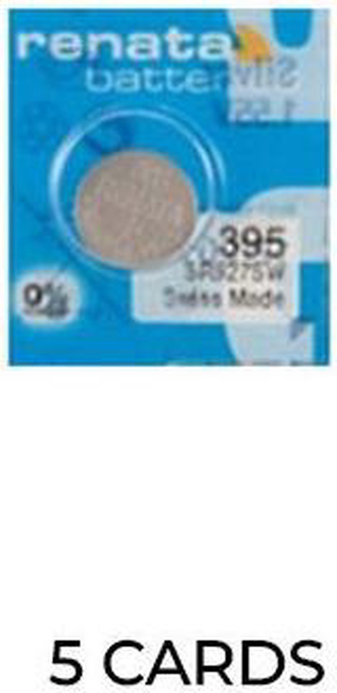 5-Pack 395 / SR57 Renata Silver Oxide Button Batteries