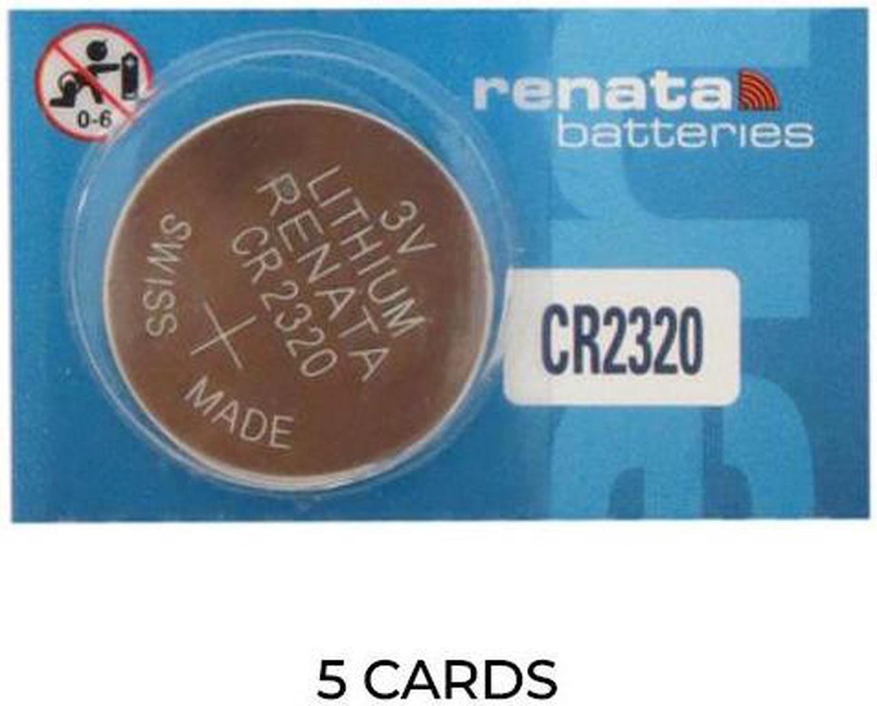 5-Pack CR2320 Renata 3 Volt Lithium Coin Cell Batteries