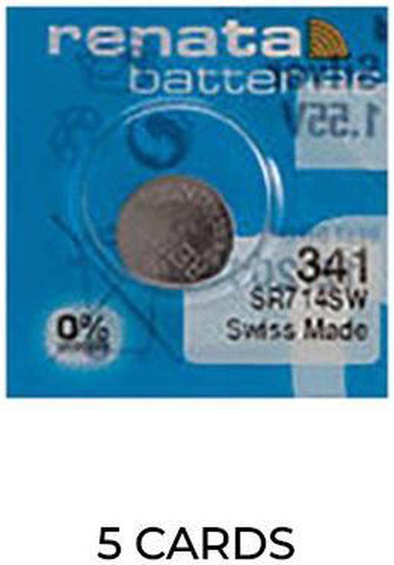 5-Pack 341 / SR714SW Renata Silver Oxide Button Batteries