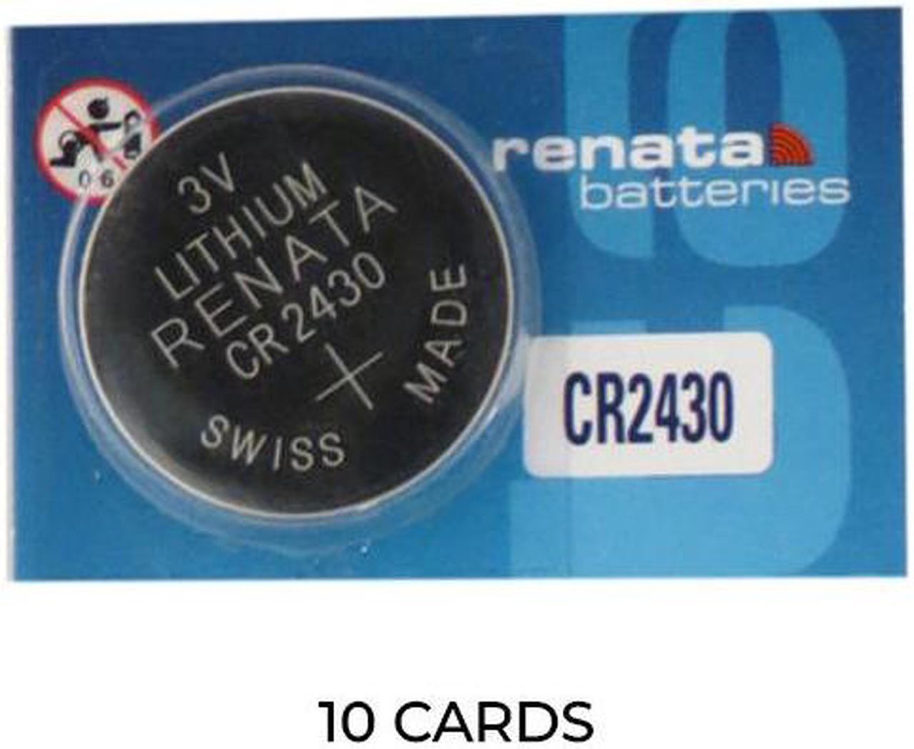 10-Pack CR2430 Renata 3 Volt Lithium Coin Cell Batteries