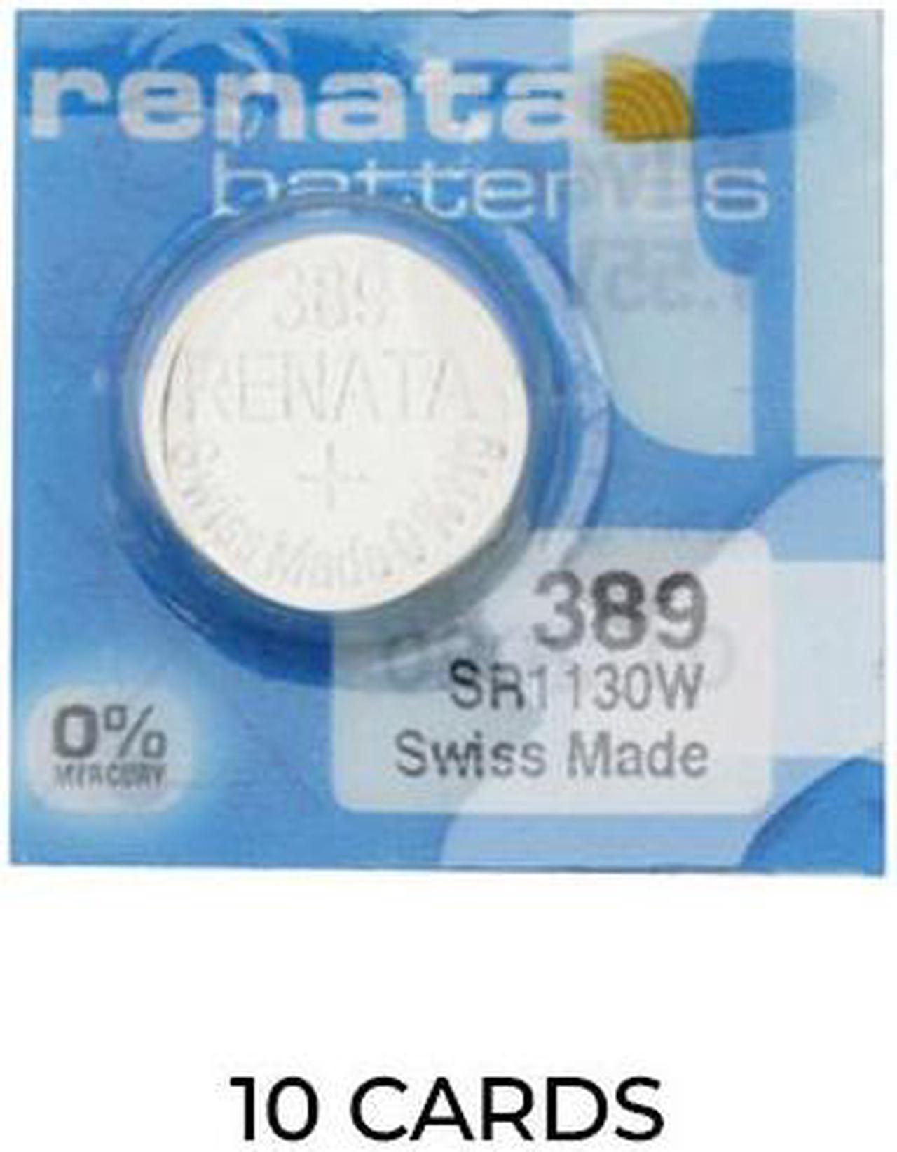 10-Pack 389 / SR54 / Renata Silver Oxide Button Batteries