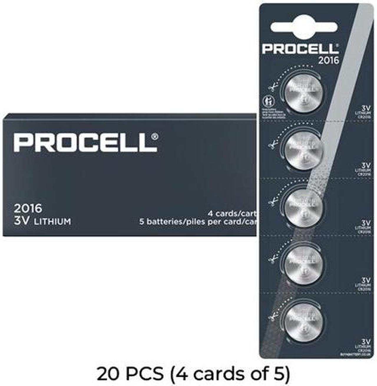 20-Pack Procell CR2016 Coin Cell Lithium Batteries (4 Cards of 5)