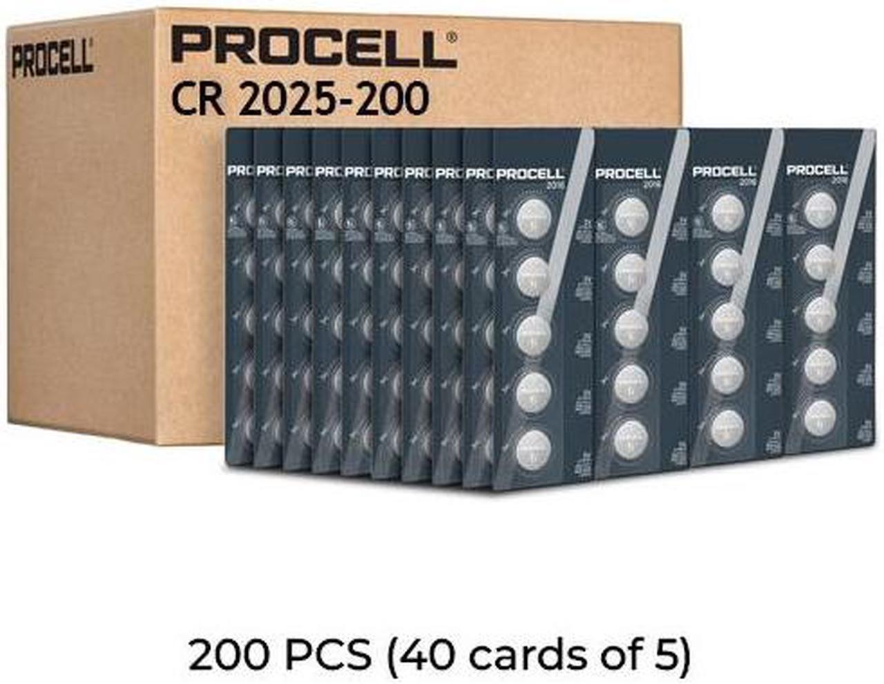 200-Pack Procell CR2025 Coin Cell Lithium Batteries (40 Cards of 5)